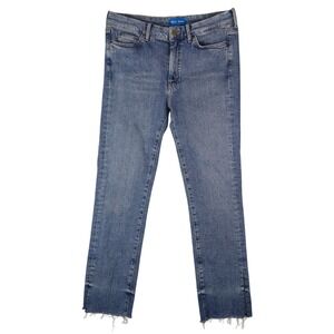 Mih Jeans Womens 29 Daily Jean High Rise Straight‎ Split Raw Hem Stretch Denim